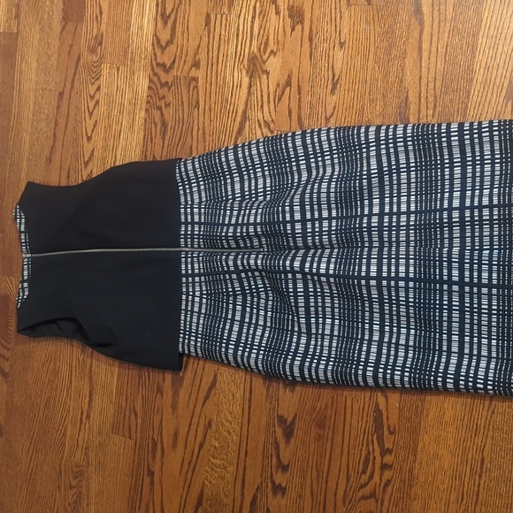 Banana Republic Black White Layered Overlay Sheath Sleeveless Pencil Dress Sz 4 - Picture 6 of 11